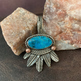Kingman Turquoise Feather with Pendant