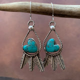 Baja Turquoise and Sterling Silver Feather hook earrings