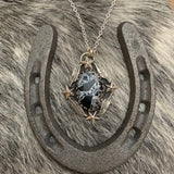 Starry night Iron Buffalo oval necklace