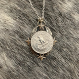 Starry night Iron Buffalo oval necklace