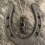 Iron Buffalo hanging Bar  necklace