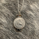 Iron Buffalo hanging Bar  necklace