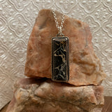 Iron Buffalo hanging Bar  necklace