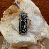 Iron Buffalo hanging Bar  necklace