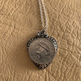 Gary Green Jasper heart Sterling Silver Necklace