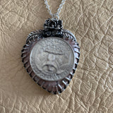 Purple Jasper heart Sterling Silver Necklace