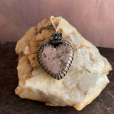 Purple Jasper heart Sterling Silver Necklace