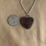 Spider woman jasper heart Sterling Silver Necklace