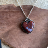 Red lace agate heart Necklace