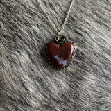 Red lace agate heart Necklace