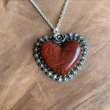 Red  jasper heart Necklace