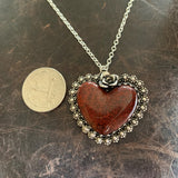Red  jasper heart Necklace