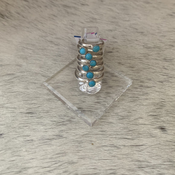 Sterling Silver Stack rings with Turquoise.