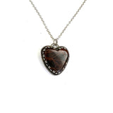 Spider woman jasper heart Sterling Silver Necklace