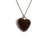 Spider woman jasper heart Sterling Silver Necklace