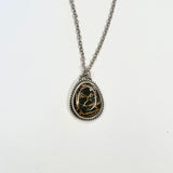 Cute little Iron Buffalo oval necklace