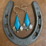 Kingman Turquoise Sterling Silver hooked earring