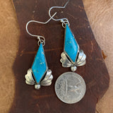 Kingman Turquoise Sterling Silver hooked earring