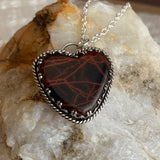 Spider woman jasper heart Sterling Silver Necklace