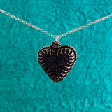 Blue Goldstone heart Sterling Silver Necklace