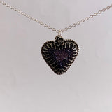 Blue Goldstone heart Sterling Silver Necklace
