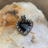 Blue Goldstone heart Sterling Silver Necklace