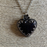 Blue Goldstone heart Sterling Silver Necklace