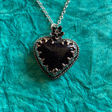 Blue Goldstone heart Sterling Silver Necklace