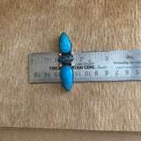 3 Stone Turquoise ring Size 6
