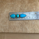 Lovely 3 Stone Turquoise ring Size 8