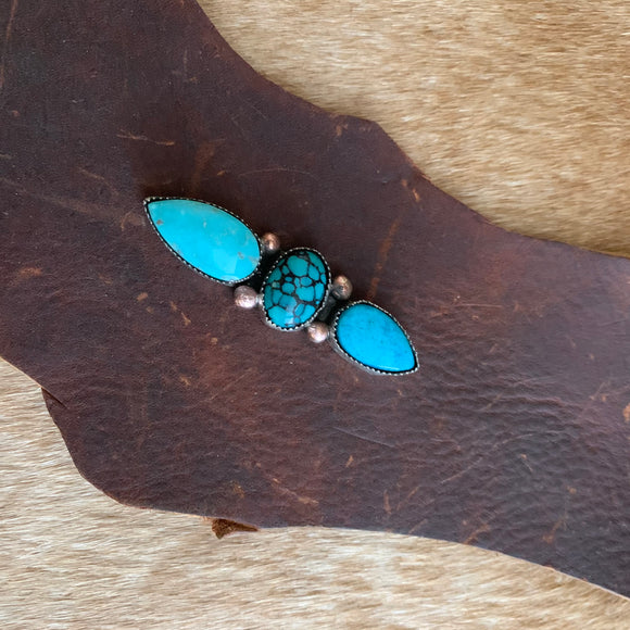 3 Stone Turquoise ring size 5