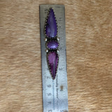 Lovely Purple 3 Stone statement ring size 8.25