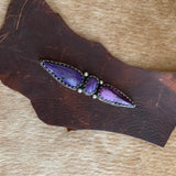 Lovely Purple 3 Stone statement ring size 8.25