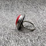 Red slag glass Ring.