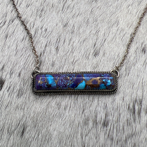 Purple Mohave Kingman Turquoise Bar necklace