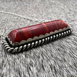 Red slag glass Bar Necklace.