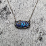 Oval Purple Mohave Kingman Turquoise Bar necklace