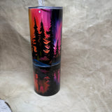 20 oz colorful northern lights with a horse