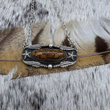 Stars and feathers necklace