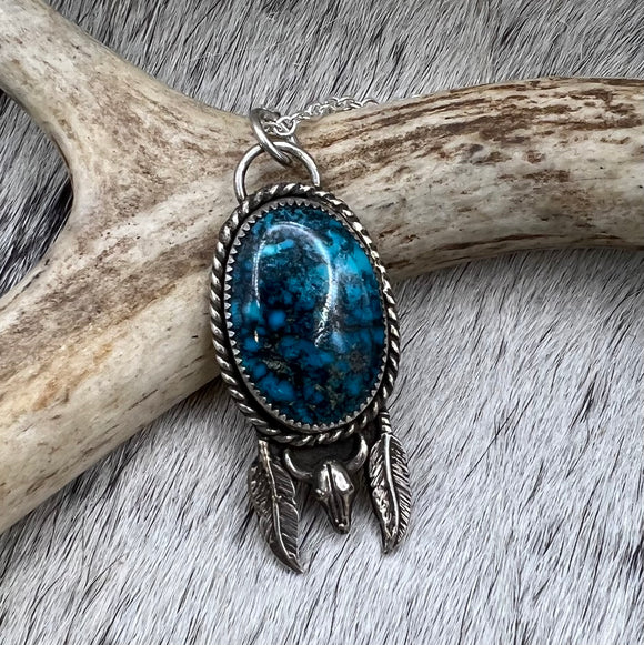 longhorn Steer turquoise necklace