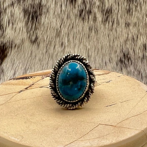 Kingman Turquoise Sterling Silver Ring Size 8