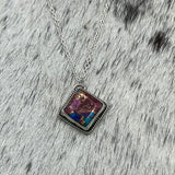 Purple Dahlia Turquoise Necklace