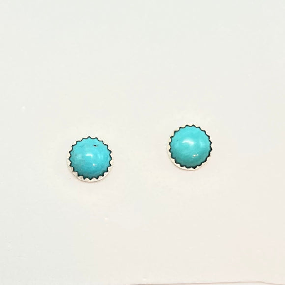 10 MM light blue Kingman Turquoise Stud post earrings