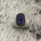 Charoite Sterling Silver Ring Size 7.5