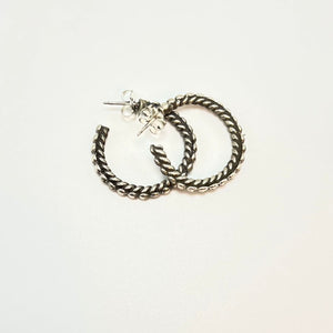 Twisted wire hoop earrings 1 inch wide