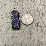 Purple Mohave Kingman Turquoise Hanging Bar necklace