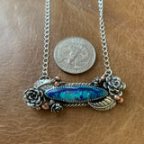 Azurite Floral sterling Silver necklace