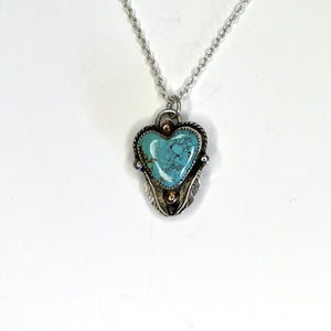 Turquoise western heart pendant