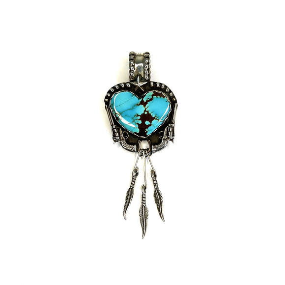 Kingsman Turquoise  western heart pendant