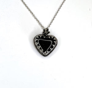 Blue Goldstone heart Sterling Silver Necklace